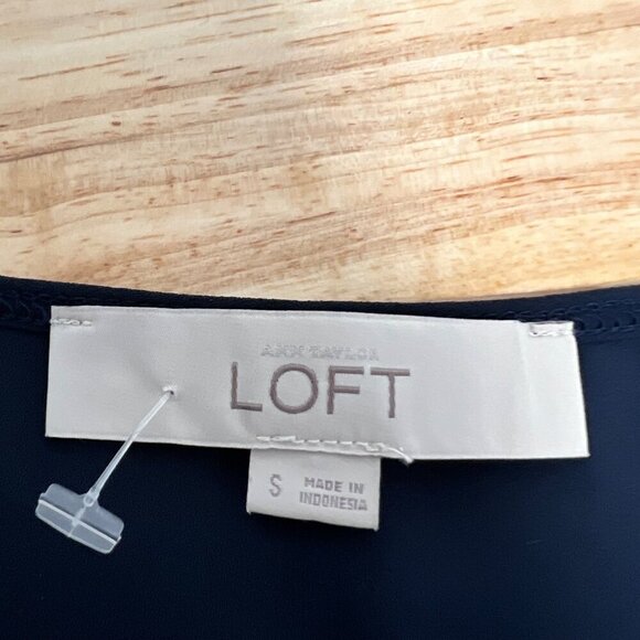 Ann Taylor Loft Sleeveless Geometric Print Top Navy/Pink Size Small - Picture 7 of 8